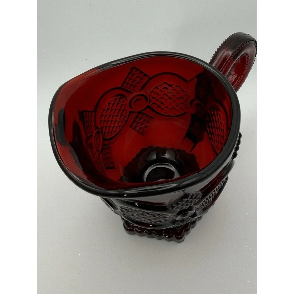 Vintage AVON 1876 Cape Cod Collection Ruby Red Glass Creamer By Wheaton Glass Co